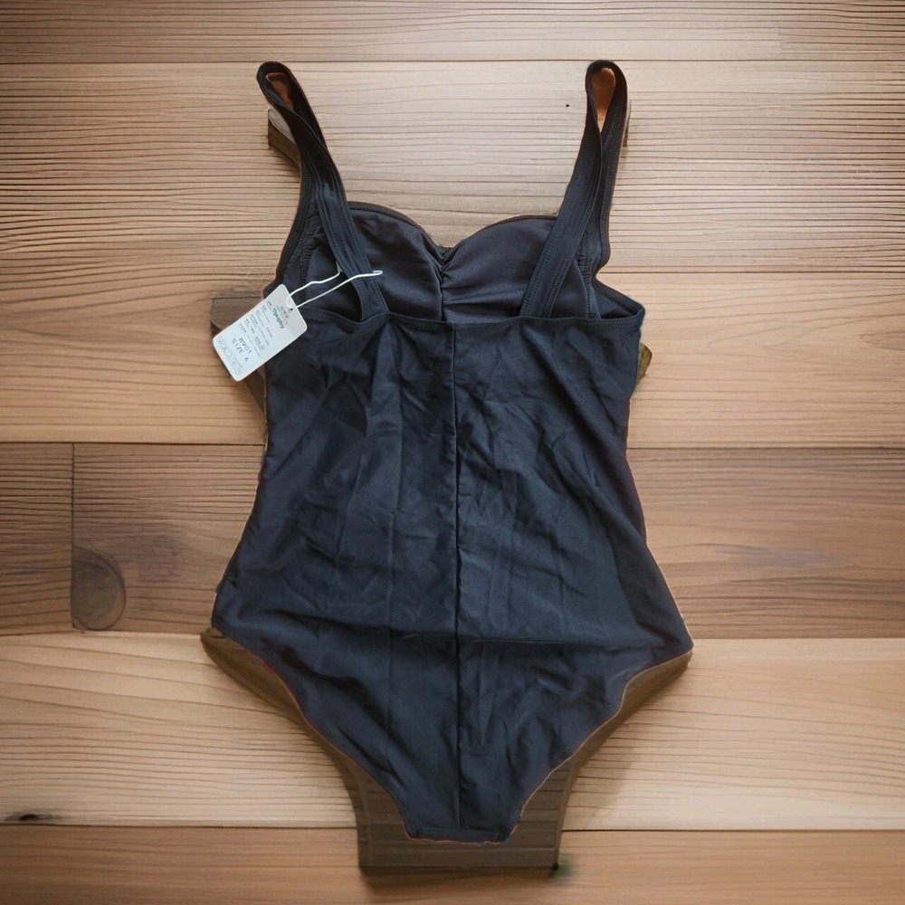 NWT Upopby Swimwear Womens 6 Black Padded Push Up One Piece Tummy Control‎ - Picture 2 of 8